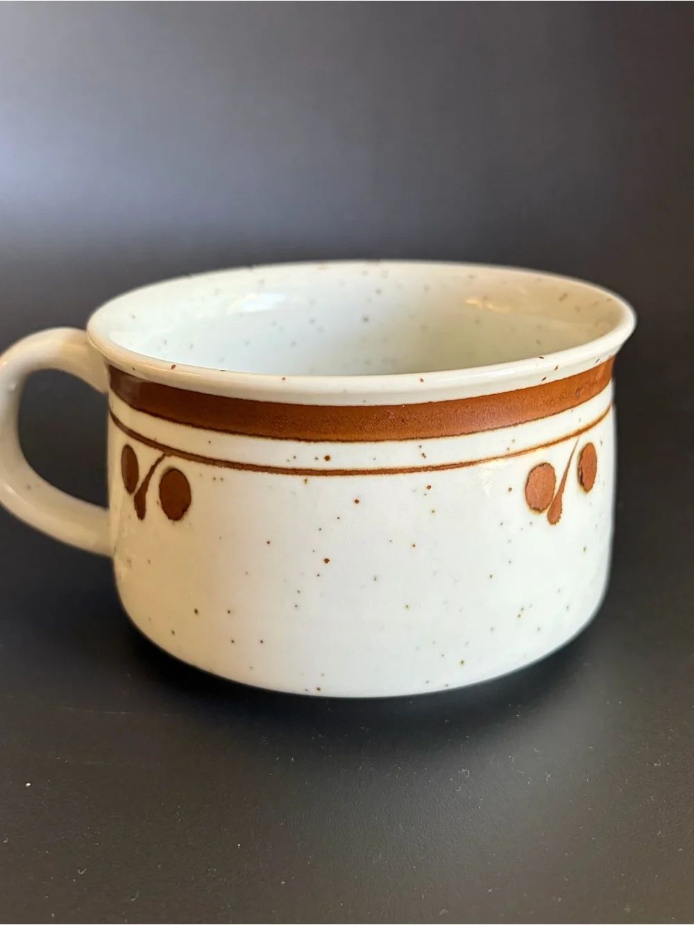 Vintage Otagiri stoneware speckled soup or chili mug